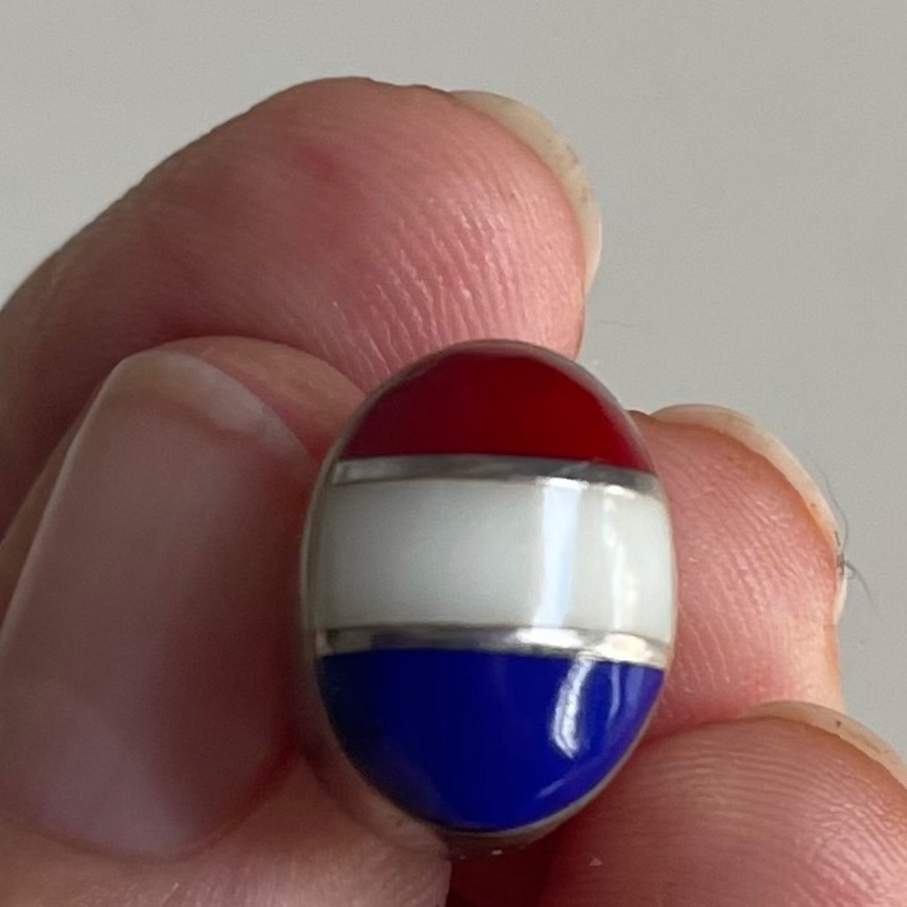 Red white blue sterling silver earrings